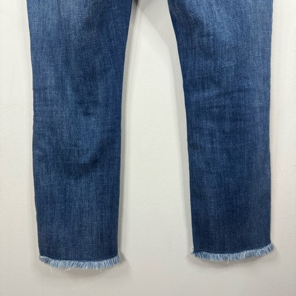 CAbi Jeans Cropped High Rise Straight Size 4 #5495 Raw Hem Distressed Boho - Picture 8 of 11
